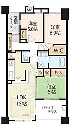 アメニティ南草津5 3LDKの間取図画像