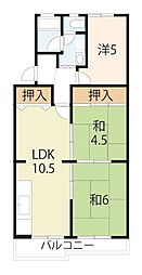サニーハイツピア 3LDKの間取図画像