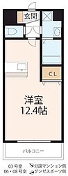 ベーネ南草津 1Kの間取図画像