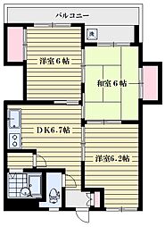 ザ・クレバーヒルズ 3DKの間取図画像