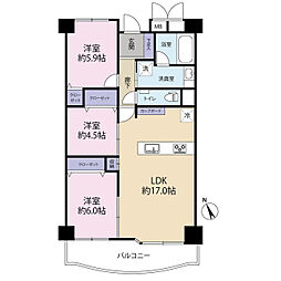 マリンパレス明石 3LDKの間取図画像