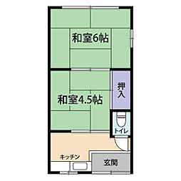今川文化3棟 2Kの間取図画像