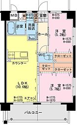 (仮称)延岡・北小路YMマンション 2LDKの間取図画像