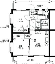 ユーミーSAKURA 2LDKの間取図画像