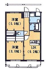 エースマンションA 3DKの間取図画像