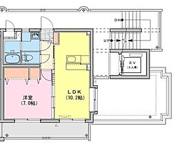 M10.牟田町1 1LDKの間取図画像