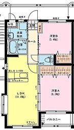 ラヴィドール 2LDKの間取図画像