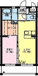 (仮称)恒久南Tマンション 1LDKの間取図画像