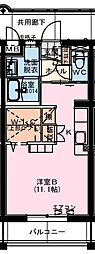 (仮称)木花YMマンション ワンルームの間取図画像