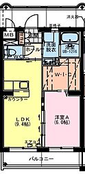 (仮称)木花YMマンション 1LDKの間取図画像