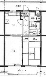 太豊マンション 2DKの間取図画像