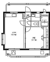 ファーマ花山手 1LDKの間取図画像