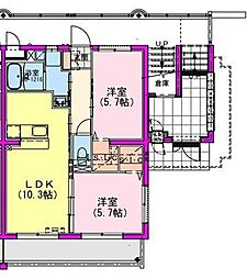 (仮称)都城市天神町HEマンション 2LDKの間取図画像