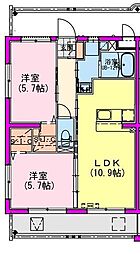 (仮称)都城市天神町HEマンション 2LDKの間取図画像