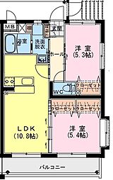 クラウンウエスト 2LDKの間取図画像