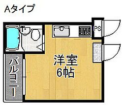 シャトー第2花園 ワンルームの間取図画像