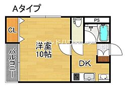 グルパ住吉大社 1Kの間取図画像