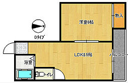 ウエストハイム墨江 1DKの間取図画像