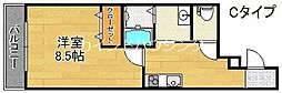 フジパレス我孫子前2番館 1Kの間取図画像