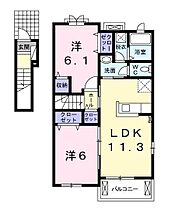 セレーノ　BF　II 201 ｜ 佐賀県多久市東多久町大字別府（賃貸アパート2LDK・2階・57.07㎡） その2