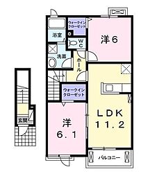 TMビレッジ2 2LDKの間取図画像