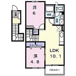 ラパヌイB 2LDKの間取図画像