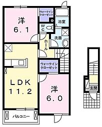 Imany'NK2 2LDKの間取図画像