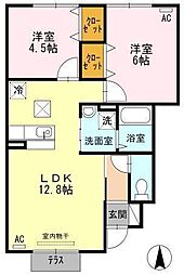 シャルムドミール 2LDKの間取図画像