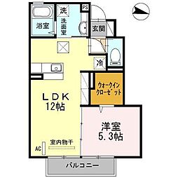 サンドハウスB 1LDKの間取図画像