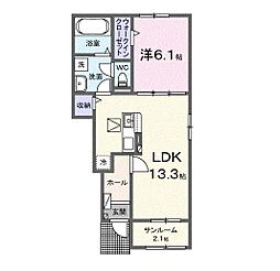 フェリーチェ(ウシヅ) 1LDKの間取図画像