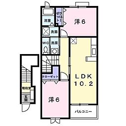 ブルーベリー・ガーデンC 2LDKの間取図画像