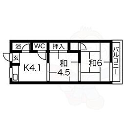 コーポ美芳 2階/-