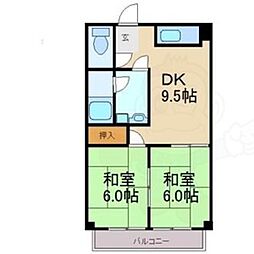 メゾン笹山 2DKの間取図画像