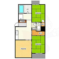 グリーンハイツ春日井 3DKの間取図画像