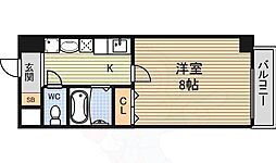 グレイス大曽根 9階1Kの間取り