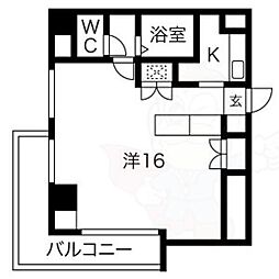 サンリヴァーメゾン 1LDKの間取図画像