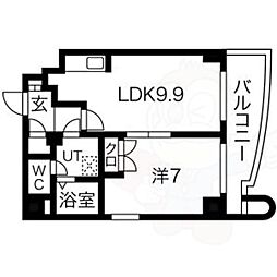 サンリヴァーメゾン 1LDKの間取図画像