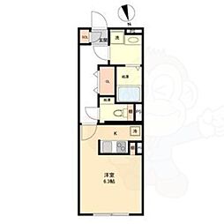 LUORE城西 ワンルームの間取図画像