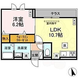 セレスティア長良 イースト 1LDKの間取図画像