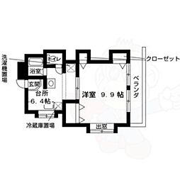 VIPちくさ 1DKの間取図画像