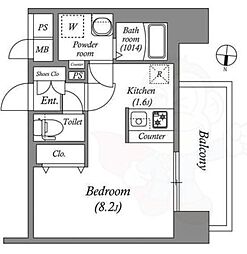 SHOKEN Residence名古屋 太閤通 ワンルームの間取図画像