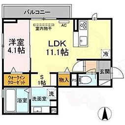 クオレアス乗江 1LDKの間取図画像