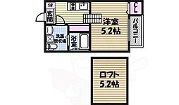 ハーモニーテラス広住町 1Kの間取図画像