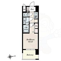 CREST TAPP 平安通 1Kの間取図画像