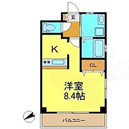 アネックスM&K 1Kの間取図画像