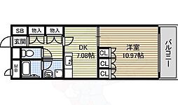 セイント橘 1DKの間取図画像