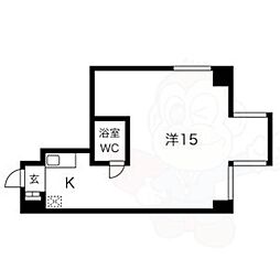 ザ・エステートパレス 1Kの間取図画像