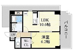 アライブ猪之越 1LDKの間取図画像