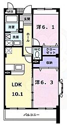 フォレスタヴェルデ 2LDKの間取図画像