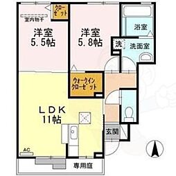 ファルツ宿跡 2LDKの間取図画像